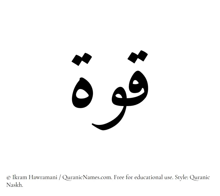 The Muslim name Quwa written in Quranic naskh script