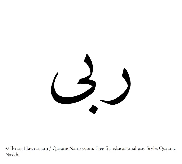 The Muslim name Rubaa written in Quranic naskh script