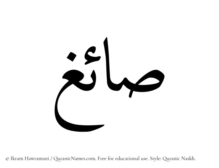The Muslim name Saaigh written in Quranic naskh script