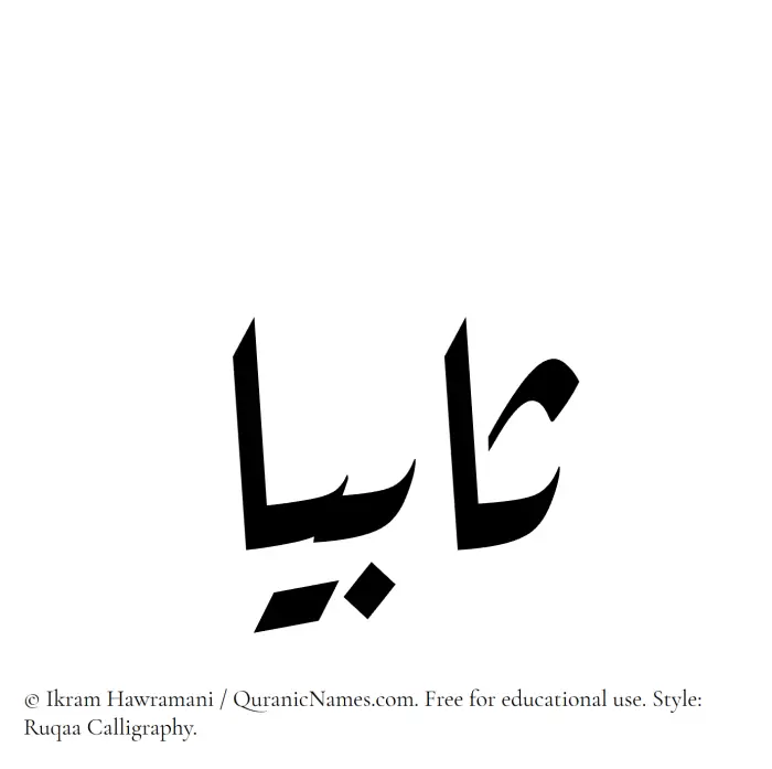The Muslim name Sabiah written in Ruqaa calligraphic script