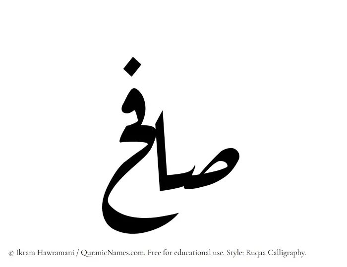 The Muslim name Safih written in Ruqaa calligraphic script