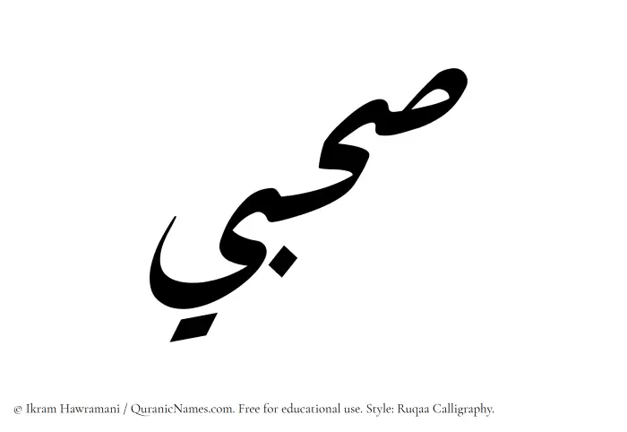 The Muslim name Sahbi written in Ruqaa calligraphic script