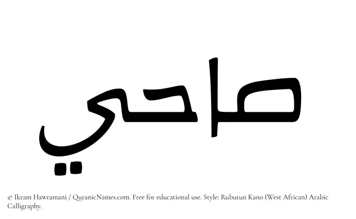 The Muslim name Sahi written in Rubutun Kano calligraphic script