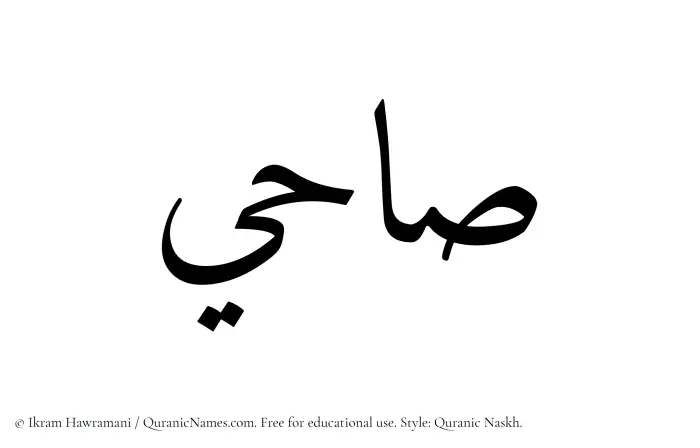 The Muslim name Sahi written in Quranic naskh script