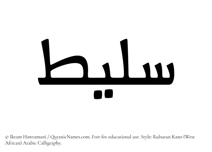 The Muslim name Saleet written in Rubutun Kano calligraphic script