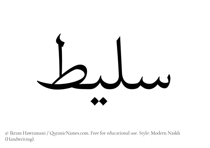 The Muslim name Saleet written in naskh script