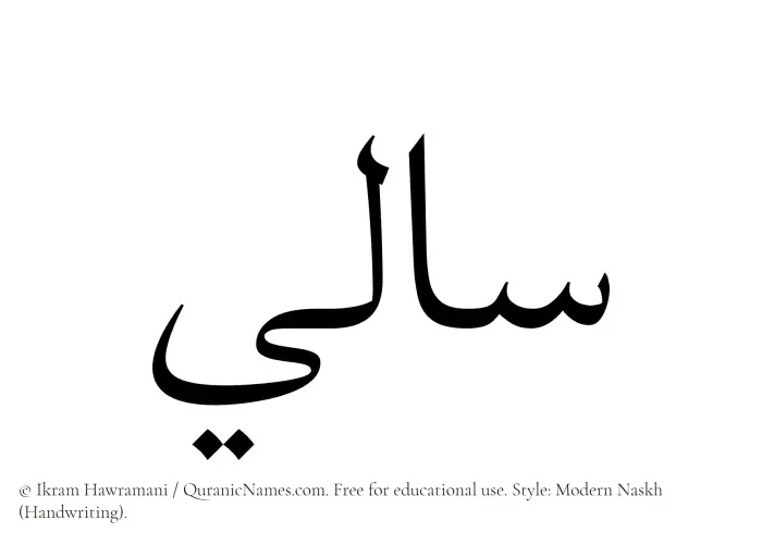 The Muslim name Sali written in naskh script