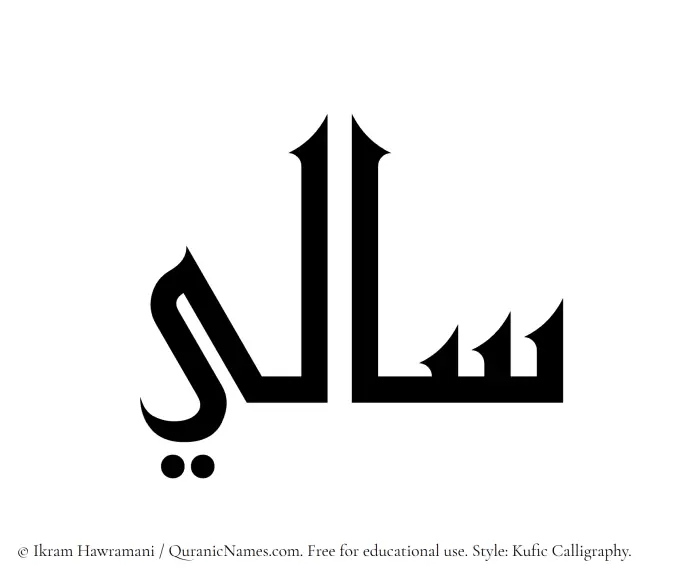 The Muslim name Sali written in Kufi/Kufic calligraphic script