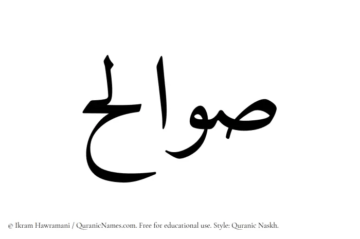 The Muslim name Sawalih written in Quranic naskh script