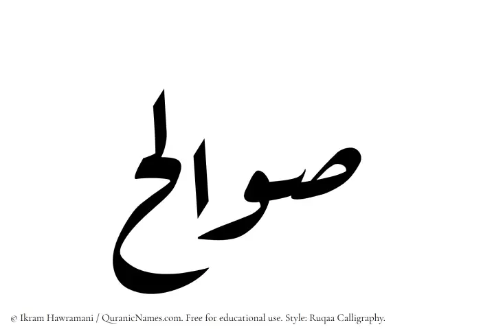 The Muslim name Sawalih written in Ruqaa calligraphic script