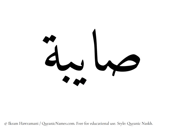 The Muslim name Sayibah written in Quranic naskh script