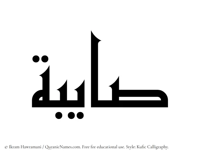 The Muslim name Sayibah written in Kufi/Kufic calligraphic script