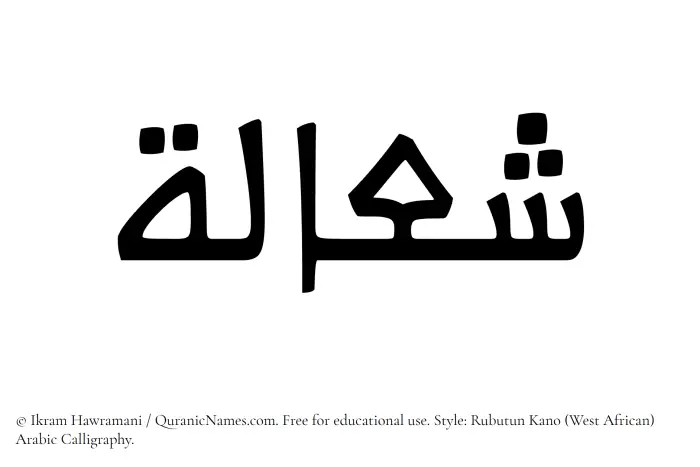 The Muslim name Shaalah written in Rubutun Kano calligraphic script
