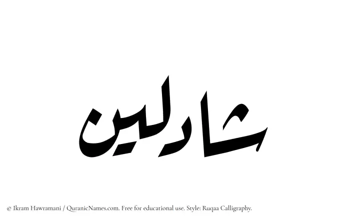 The Muslim name Shadleen written in Ruqaa calligraphic script