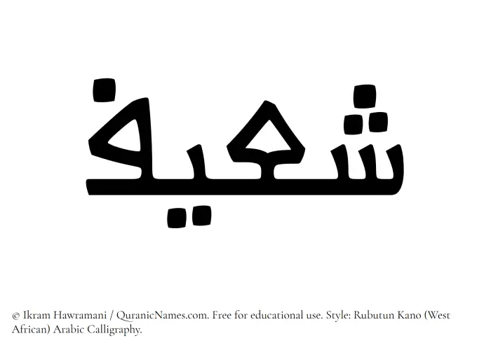 The Muslim name Shaeef written in Rubutun Kano calligraphic script