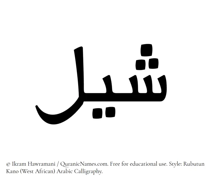 The Muslim name Shail written in Rubutun Kano calligraphic script