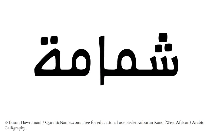 The Muslim name Shammamah written in Rubutun Kano calligraphic script