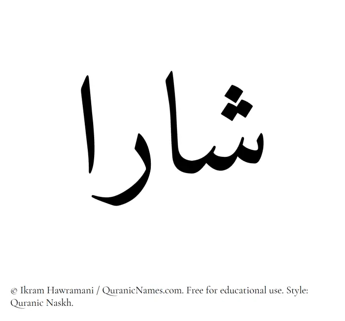 The Muslim name Sharaa written in Quranic naskh script