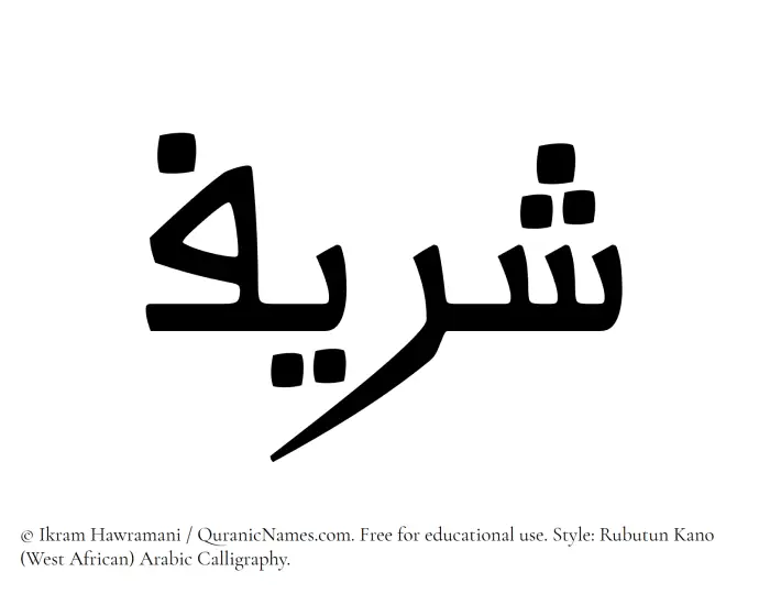 The Muslim name Sharif written in Rubutun Kano calligraphic script