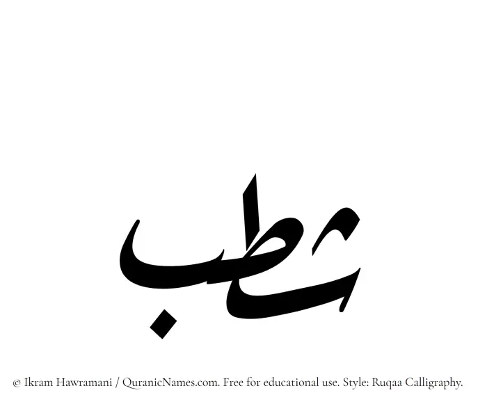 The Muslim name Shatb written in Ruqaa calligraphic script