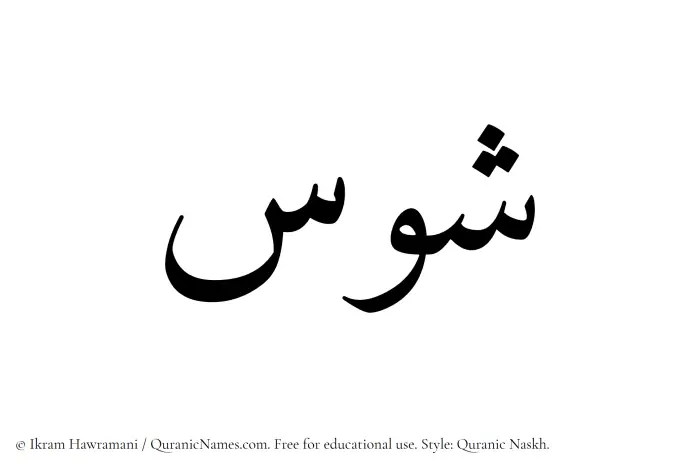 The Muslim name Shawas written in Quranic naskh script