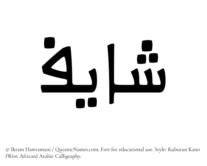 The Muslim name Shayif written in Rubutun Kano calligraphic script