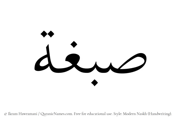 The Muslim name Sibgha written in naskh script