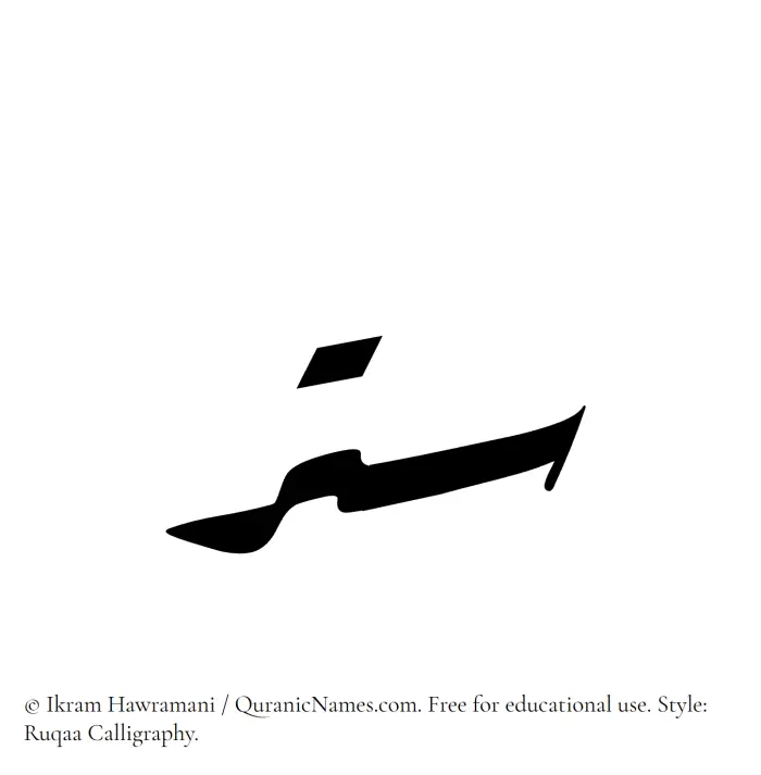 The Muslim name Sitr written in Ruqaa calligraphic script
