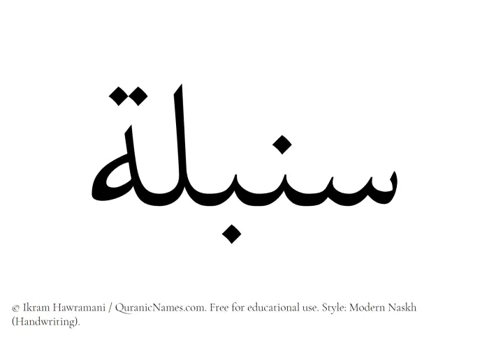 The Muslim name Sonbula written in naskh script