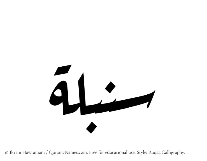 The Muslim name Sonbula written in Ruqaa calligraphic script