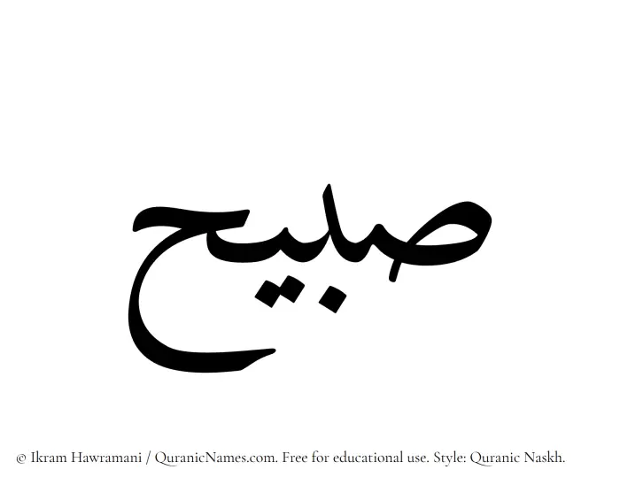 The Muslim name Subaih written in Quranic naskh script