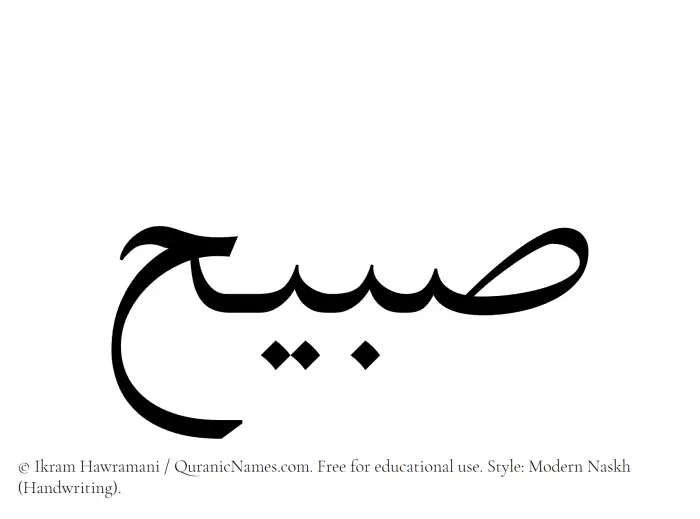 The Muslim name Subaih written in naskh script
