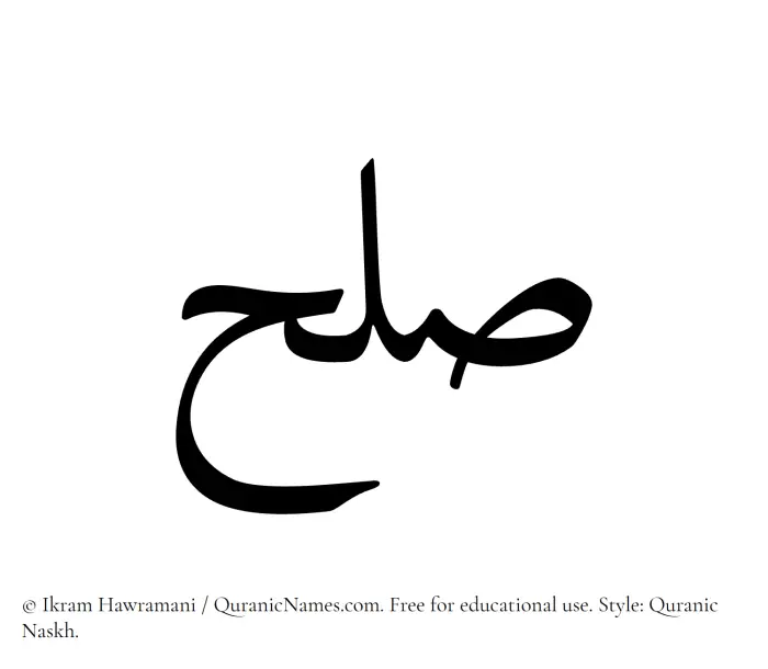 The Muslim name Sulh written in Quranic naskh script