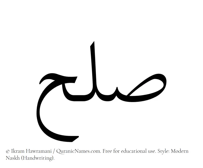The Muslim name Sulh written in naskh script