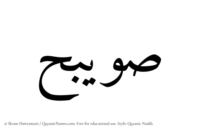 The Muslim name Suwaibih written in Quranic naskh script