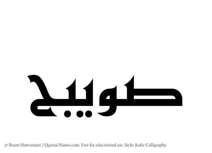 The Muslim name Suwaibih written in Kufi/Kufic calligraphic script