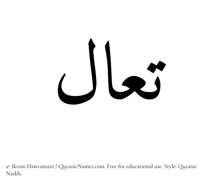 The Muslim name Taal written in Quranic naskh script