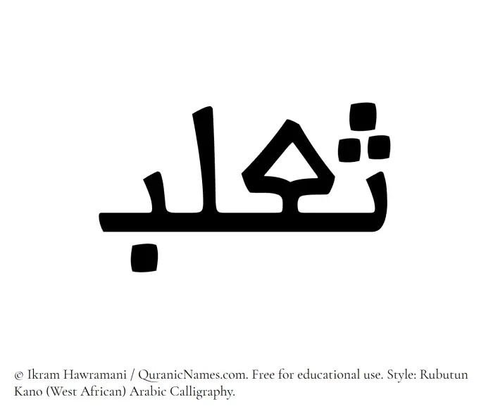 The Muslim name Thaalab written in Rubutun Kano calligraphic script