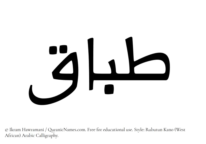The Muslim name Tibaq written in Rubutun Kano calligraphic script