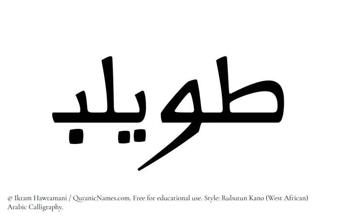The Muslim name Tuwailib written in Rubutun Kano calligraphic script