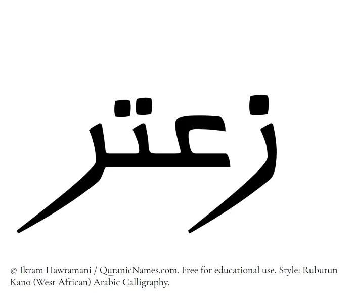 The Muslim name Zaatar written in Rubutun Kano calligraphic script
