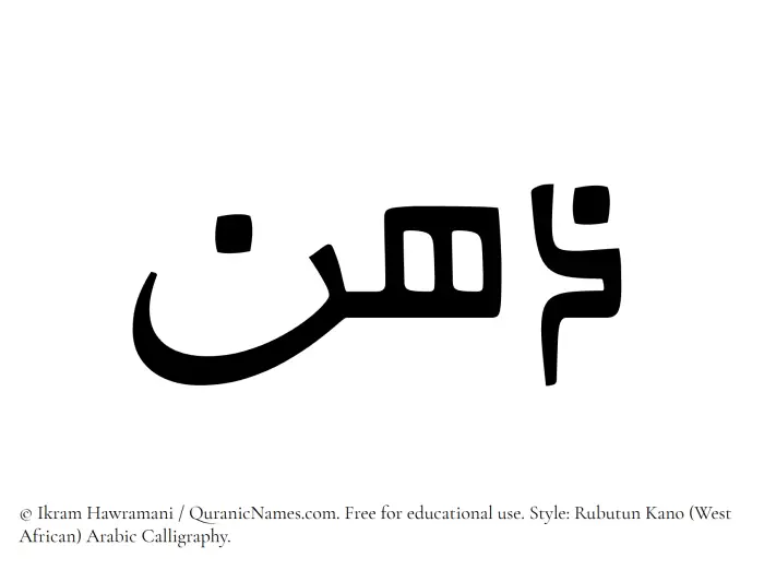 The Muslim name Zehn written in Rubutun Kano calligraphic script