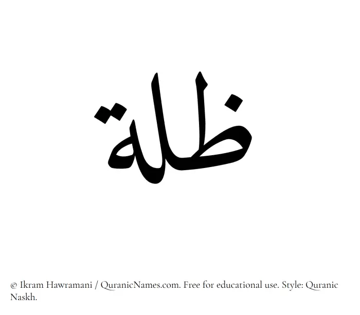 The Muslim name Zulla written in Quranic naskh script