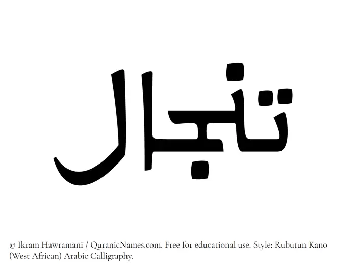 The name Tinjal written in Rubutun Kano