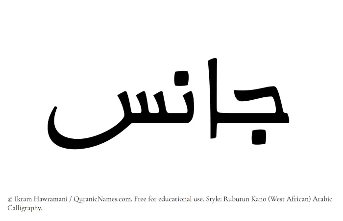 The name Janis written in Rubutun Kano