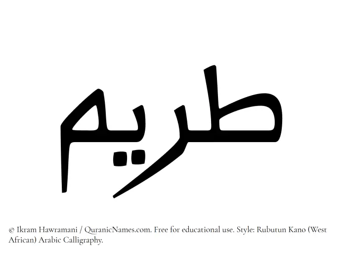 The name Tireem written in Rubutun Kano