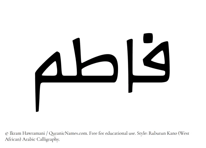 The name Fatim written in Rubutun Kano