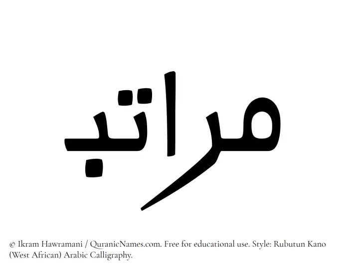 The name Maratib written in Rubutun Kano