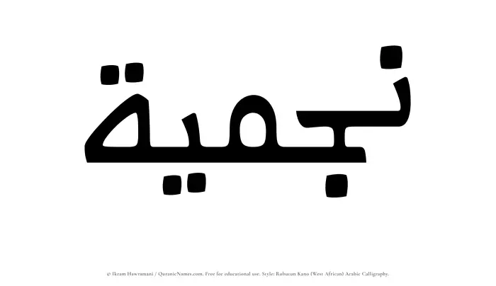 The name Najmiyyah written in Rubutun Kano