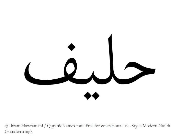 The name Haleef written in naskh